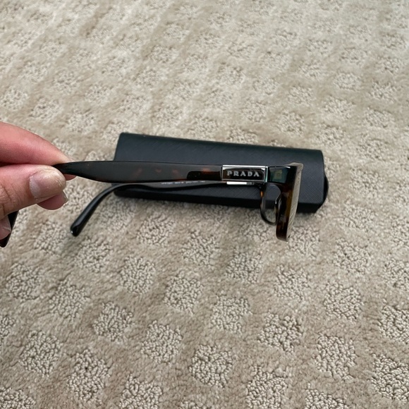 Prada Eyeglasses VPR 020 2AU Havana Rectangular Frame Tortoise - Picture 4 of 7